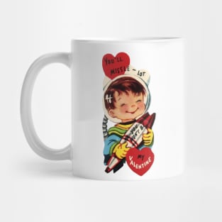 Space Boy Love Missile Valentine Mug